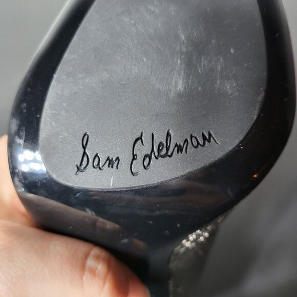 Sam Edelman Womens Metallic Sadi Snakeskin Pump Heel Size 6.5 Formal Animal Date - Picture 12 of 12